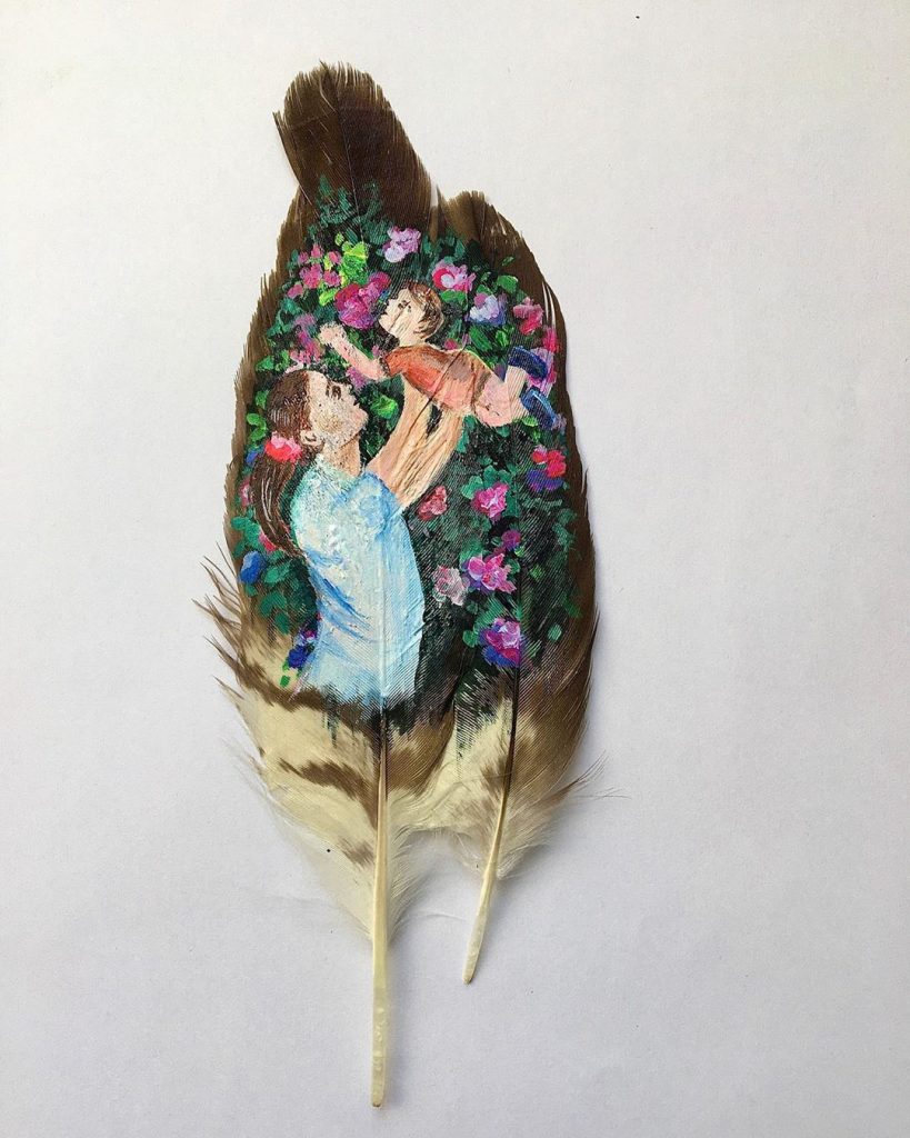Aditi Agarwal Feather Painting Artist