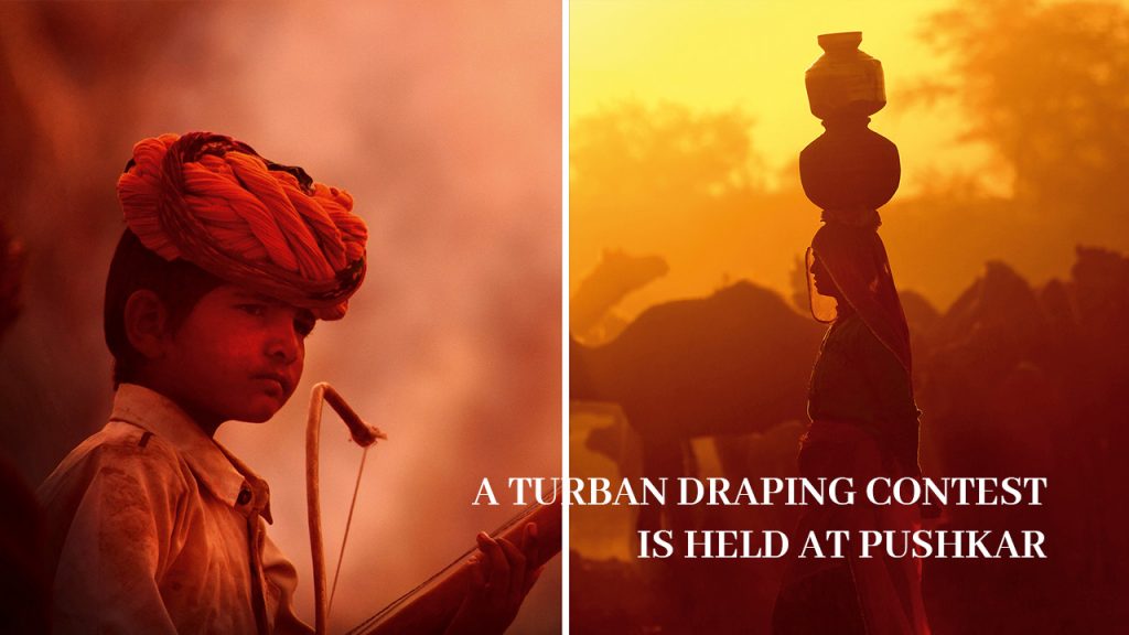 A turban draping contest is held at Pushkar
