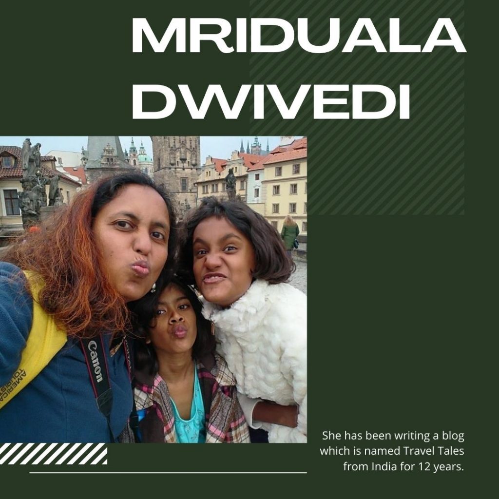 Mriduala Dwivedi has been writing a blog which is named Travel Tales from India for 12 years.
