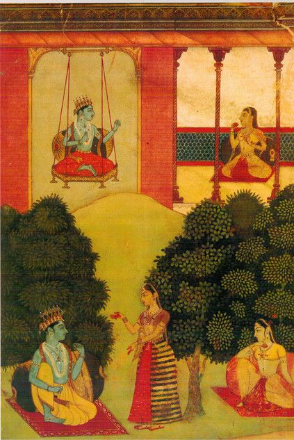 A Radha-Krishna painting by Nuruddin.